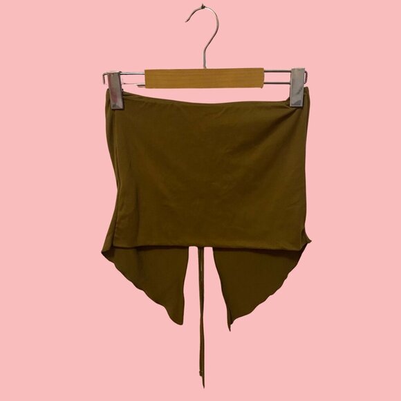Windsor Brown Ruched Handkerchief Tube Top - Size S - Picture 4 of 7
